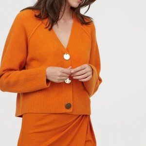 H&M Boxy Wool Cardigan orange Size XS